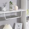 Under Shelf Storage Basket, Hanging Shelf Basket Slides Under Shelves for Storage Metal Under Cabinet Shelf Basket Organizer for Kitchen Pantry Desk Bookshelf (White Pack of 4) view 4