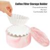 Coffee Filter Holder Reusable Coffee Filter Storage Container with Lid Coffee Basket Used for Family Coffee Counter (White) view 4