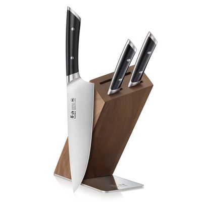 Cangshan HELENA Series German Steel Forged, HUA Knife Block Set (4-Piece, Black)
