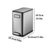 Garbage Recycling Bin 20L Household Living Room with Lid Trash Can Thickened Stainless Steel Foot-Operated Kitchen Trash Can Pulley Double Open Lid Large Trash Can Kitchen Trash Can view 2