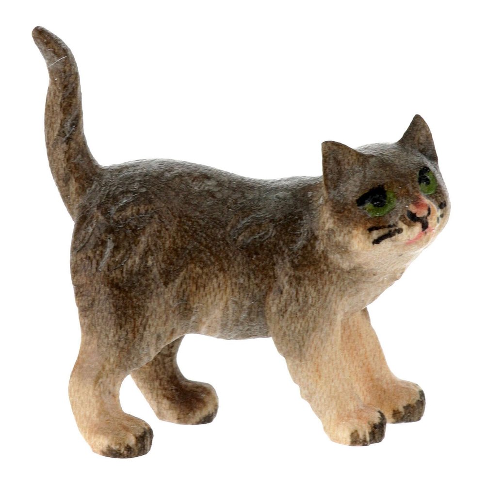 Holyart Standing cat Heimatland Nativity Scene 12 cm Painted Wood Val Gardena