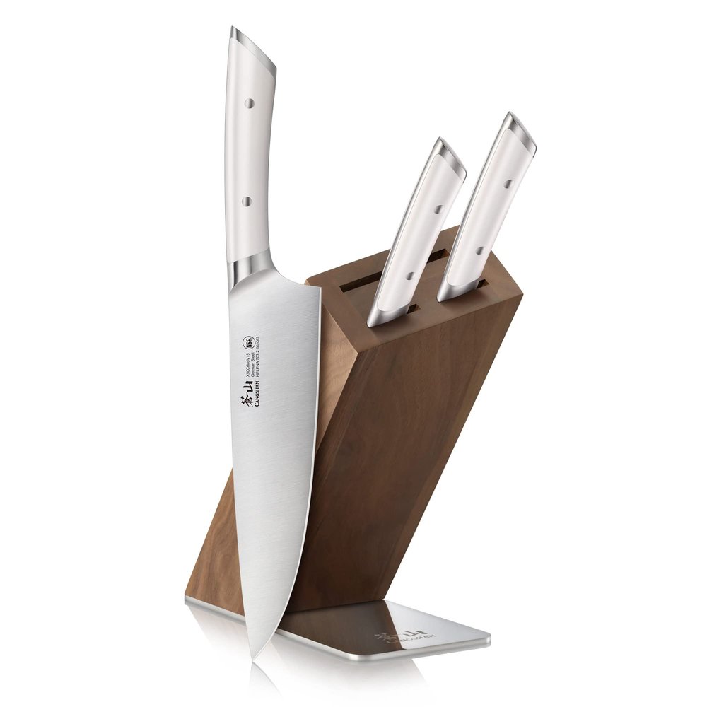 Cangshan HELENA Series German Steel Forged, HUA Knife Block Set (4-Piece, White)