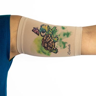 Linphelle Coverpicc - Upper Arm Cover for Picc Line, Soft Microfiber Arm Sleeve, Ideal for Picc Line, Glucose Sensor, Tattoo or Wounds, Turtle, Size Medium