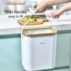 DYPASA Wastepaper Basket Light Luxury Trash Can with Handle Simple Square Without Cover Trash Can Study Office Paper Basket Waste Bin Garbage Can view 4