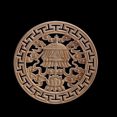 Wood Applique Wood Decal Wood Craft Onlay Door Carving Unpainted Classical Leaves Wooden Furniture Decoration Accessories Window,18cmx18cm,C