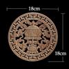 Wood Applique Wood Decal Wood Craft Onlay Door Carving Unpainted Classical Leaves Wooden Furniture Decoration Accessories Window,18cmx18cm,C view 2