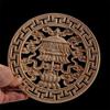 Wood Applique Wood Decal Wood Craft Onlay Door Carving Unpainted Classical Leaves Wooden Furniture Decoration Accessories Window,18cmx18cm,C view 3