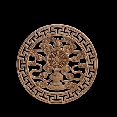 Wood Applique Wood Decal Wood Craft Onlay Door Carving Unpainted Classical Leaves Wooden Furniture Decoration Accessories Window,18cmx18cm,F