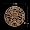 Wood Applique Wood Decal Wood Craft Onlay Door Carving Unpainted Classical Leaves Wooden Furniture Decoration Accessories Window,18cmx18cm,F view 2