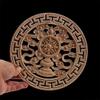 Wood Applique Wood Decal Wood Craft Onlay Door Carving Unpainted Classical Leaves Wooden Furniture Decoration Accessories Window,18cmx18cm,F view 3