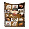 MyPupSocks Personalized Football Sports Name Throw Blanket with Football Design Collage Customized Football Sports Throw Blanket Gift for Football Boys/Girls 60"x80" view 1