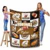 MyPupSocks Personalized Football Sports Name Throw Blanket with Football Design Collage Customized Football Sports Throw Blanket Gift for Football Boys/Girls 60"x80" view 4