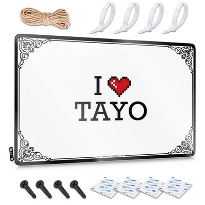 Abipuir Tinsign Decor I Love Tayo Tin Sign Camper Decorations for Inside Door Decorations for (Color : Colour, Size : 20X30CM)
