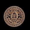 Wood Applique Wood Decal Wood Craft Onlay Door Carving Unpainted Classical Leaves Wooden Furniture Decoration Accessories Window,18cmx18cm,D view 1