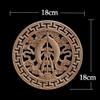 Wood Applique Wood Decal Wood Craft Onlay Door Carving Unpainted Classical Leaves Wooden Furniture Decoration Accessories Window,18cmx18cm,D view 2