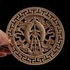 Wood Applique Wood Decal Wood Craft Onlay Door Carving Unpainted Classical Leaves Wooden Furniture Decoration Accessories Window,18cmx18cm,D view 3