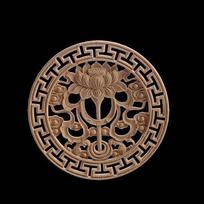 Wood Applique Wood Decal Wood Craft Onlay Door Carving Unpainted Classical Leaves Wooden Furniture Decoration Accessories Window,18cmx18cm,A