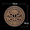 Wood Applique Wood Decal Wood Craft Onlay Door Carving Unpainted Classical Leaves Wooden Furniture Decoration Accessories Window,18cmx18cm,A view 2