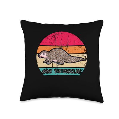 Save The Pangolins - Endangered Animal Lover Anti-Poaching Throw Pillow