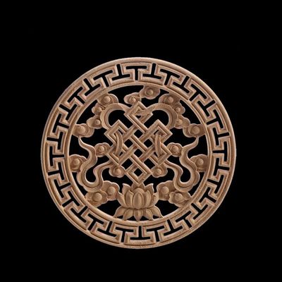 Wood Applique Wood Decal Wood Craft Onlay Door Carving Unpainted Classical Leaves Wooden Furniture Decoration Accessories Window,18cmx18cm,E