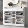 CIATRE Modern Shoe Rack with 4 Flip Drawers and 2-Tier Storage - Keep Your Shoes Organized and Easily Accessible! (White) view 1