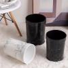 DYPASA Wastepaper Basket Fashion Marble Pattern Trash Can Plastic Kitchen Bathroom Trash Can Without Cover Simple Waste Bin Garbage Can (Color : Black) view 4