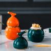 ROHNES Desktop Toothpick Holder Ceramic Creative Gourd Toothpick Dispenser with Cover Toothpick Holder Dispenser Home Hotel view 3