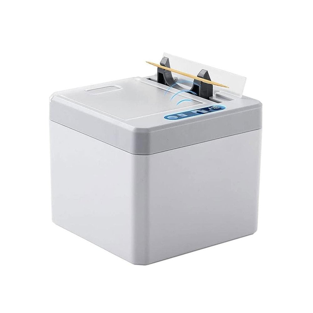 ROHNES Smart Toothpick Holder Plastic Desktop Automatic Toothpick Dispenser Creative Reusable Toothpick Container Rechargeable
