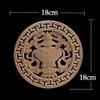 Wood Applique Wood Decal Wood Craft Onlay Door Carving Unpainted Classical Leaves Wooden Furniture Decoration Accessories Window,18cmx18cm,H view 2