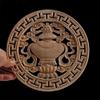 Wood Applique Wood Decal Wood Craft Onlay Door Carving Unpainted Classical Leaves Wooden Furniture Decoration Accessories Window,18cmx18cm,H view 3
