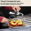 Glass Saucepan with Cover,1.7L/60OZ Heat-resistant Glass Stovetop Pot and Pan with Lid, The Best Handmade Glass Cookware Set Cooktop Safe for Pasta Noodle, Soup, Milk, Baby Food (1.7L/60OZ) view 3