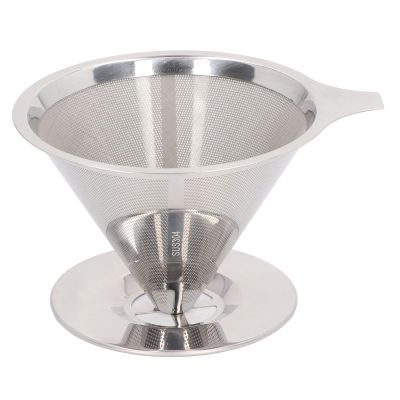 Portable Pour Over Coffee Dripper, 304 Stainless Steel Slow Drip Coffee Filter, Metal Fine Mesh Strainer, Metal Cone Paperless Reusable Coffee Maker, Coffee Maker Accessory