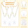 Junkin 60 Pieces Baby Shower Pacifiers Necklace Acrylic Pacifiers Necklace Charm for Baby Shower Party Favors Decorations, Women Style(White, Gold) view 2