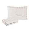 100% Egyptian Cotton Standard Pillow Protectors Set of 4, 400 Thread Count Sateen Weave Cooling Pillowcase, Easy Care Zippered Style Pillow Covers (4 Pack, Stripe-Light Beige, Standard) view 1