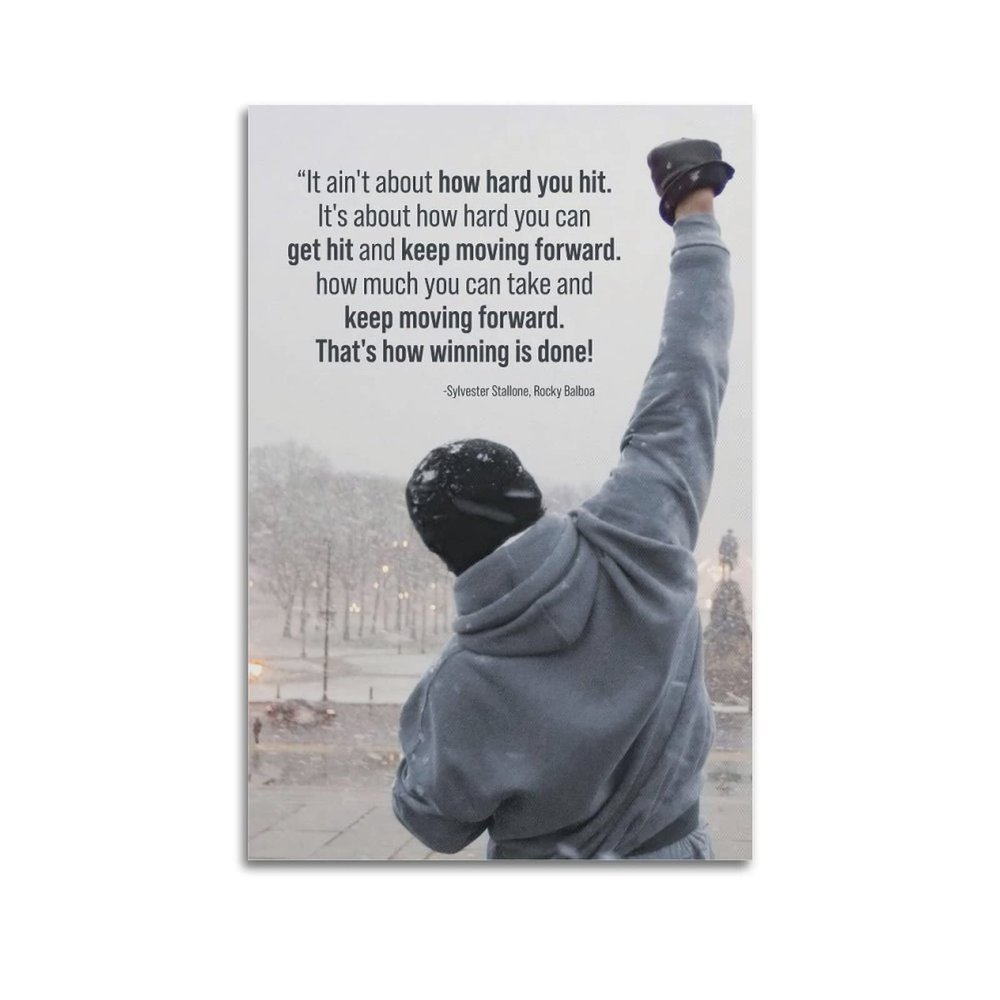 SUANQ Rocky Balboa Poster Motivational Quote Movie Posters Poster Decorative Painting Canvas Wall Art Living Room Posters Bedroom Painting 12x18inch(30x45cm)