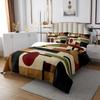 Abstract Quilt Set for Kids Teens,Red Brown Green Bedspread Coverlet,Retro Style Bed Cover Grid Square Stripe Bedding Set Decorative Quilted 2 Piece Coverlet Set with 1 Pillow Sham,Twin Size view 3