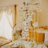 2 Pcs Acrylic Clear Vases for Wedding Centerpieces, 23.62in Tall Flower Vases, Engagement Home Party Table Decor Centerpiece Vases, Rectangular Acrylic Flower Stand with 10 Pcs Gold Napkin Rings view 2