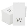 Luxenap 15.8 X 7.9 Inch Linen-Feel Guest Towels, 50 Lettered Hand Towels - Silver Letter 'W', Sans Serif Font, White Paper Dinner Napkins, airlaid, For Restrooms And Tables - Restaurantware view 2