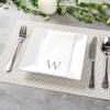 Luxenap 15.8 X 7.9 Inch Linen-Feel Guest Towels, 50 Lettered Hand Towels - Silver Letter 'W', Sans Serif Font, White Paper Dinner Napkins, airlaid, For Restrooms And Tables - Restaurantware view 3