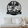 Custom Dragon Metal Wall Signs - Personalized Dragon Metal Wall Art - Dragon Metal Wall Decor - Dragon Name Signs - Dragon Lover's Gifts - Family Name Dragon Signs view 3