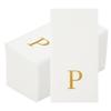 Luxenap 15.8 X 7.9 Inch Linen-Feel Guest Towels, 50 Lettered Hand Towels - Gold Letter 'P', Sans Serif Font, White Paper Dinner Napkins, airlaid, For Restrooms And Tables view 2