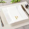 Luxenap 15.8 X 7.9 Inch Linen-Feel Guest Towels, 50 Lettered Hand Towels - Gold Letter 'P', Sans Serif Font, White Paper Dinner Napkins, airlaid, For Restrooms And Tables view 3