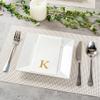 Luxenap 15.8 X 7.9 Inch Linen-Feel Guest Towels, 2000 Lettered Hand Towels - Gold Letter 'K', Sans Serif Font, White Paper Dinner Napkins, airlaid, For Restrooms And Tables view 3