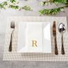 Luxenap 15.8 X 7.9 Inch Linen-Feel Guest Towels, 2000 Lettered Hand Towels - Gold Letter 'R', Sans Serif Font, White Paper Dinner Napkins, airlaid, For Restrooms And Tables view 4