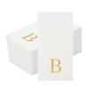 Luxenap 15.8 X 7.9 Inch Linen-Feel Guest Towels, 2000 Lettered Hand Towels - Gold Letter 'B', Sans Serif Font, White Paper Dinner Napkins, airlaid, For Restrooms And Tables - Restaurantware view 2