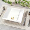 Luxenap 15.8 X 7.9 Inch Linen-Feel Guest Towels, 2000 Lettered Hand Towels - Gold Letter 'B', Sans Serif Font, White Paper Dinner Napkins, airlaid, For Restrooms And Tables - Restaurantware view 3