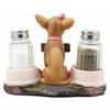 1 Set Of Hot & Spicy Pink Girl Dog Glass Salt Pepper Shakers Holder Figurine view 3