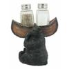 1 Set Of Black Bear Salt And Pepper Shakers Set 5"H Papa Bear Carrying A Canoe Statue view 2