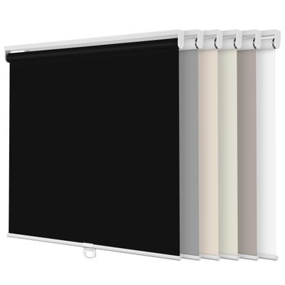 BERISSA Blackout Roller Shades for Windows Cordless Roller Blinds UV Protection Energy Saving Room Darkening Shades for Windows,French Door,Bedroom,Home,Office,Easy to Install.Black,41" W x 56" H.