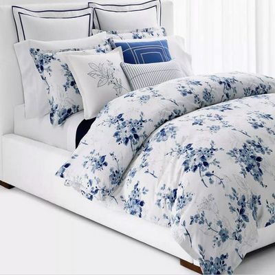 Lauren Ralph Lauren Sandra Blue Floral Full Queen 3 pc Comforter Set Shams (Queen)